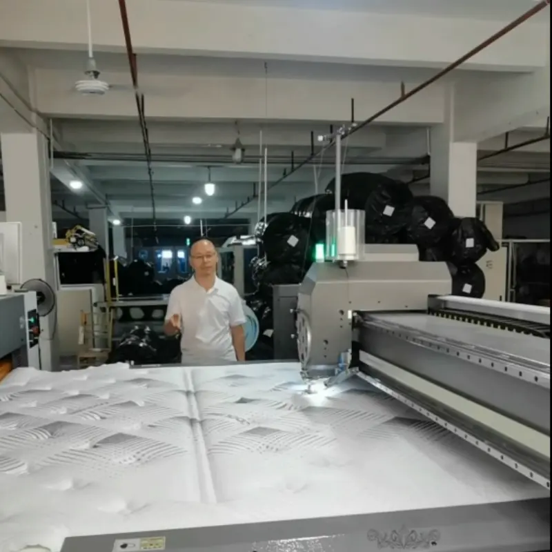 Industrial Single Needle Quilting Machine in Operation