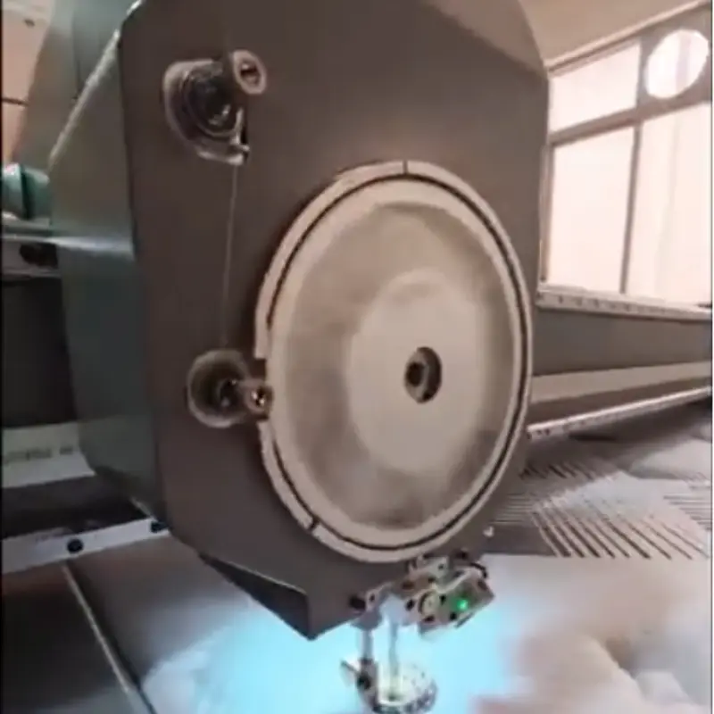 Single-needle quilting machines running in our workshop