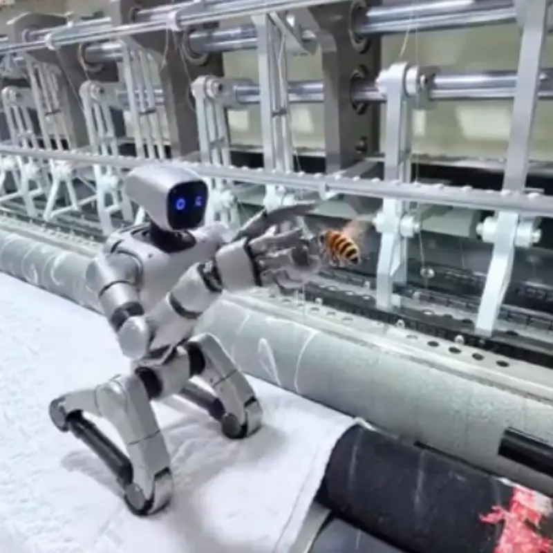 Fully automatic multi-needle quilting — from fabric to comfort layer to container loading