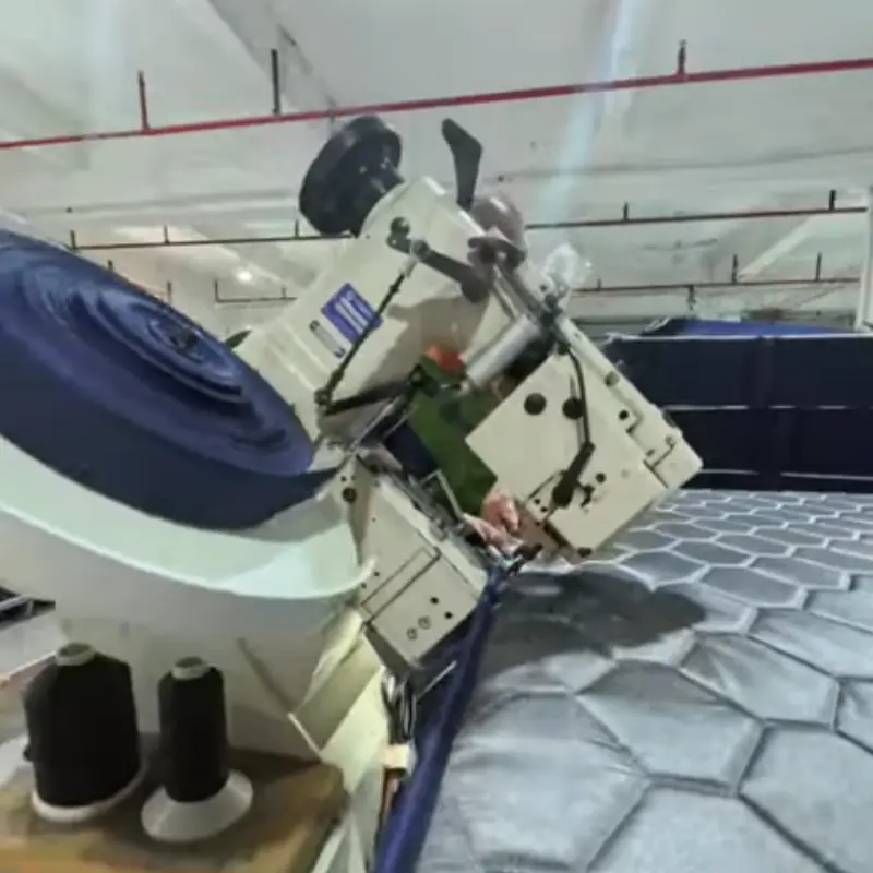 Mattress border stitching and container loading
